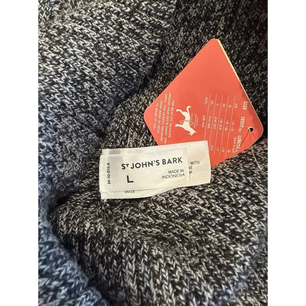 NEW St Johns Bark Dog Coat Cable Knit Sweater Warm Large Gray Red BLue Lot Of 3